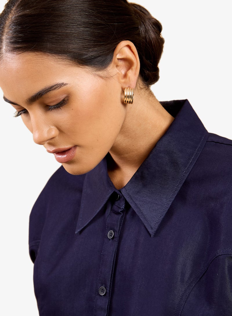 Little Mistress Indigo Denim Top - Image 3